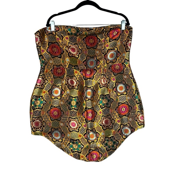 Pretty Little Thing Japanese Floral Ornate Strapless Mini Dress Size Large New! - Picture 1 of 7